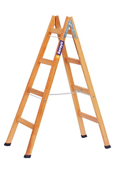 Saraylı Xxx Ahşap Merdiven Gürgen Ağacı Çift Çıkışlı A Tipi 4 4 Basamaklı