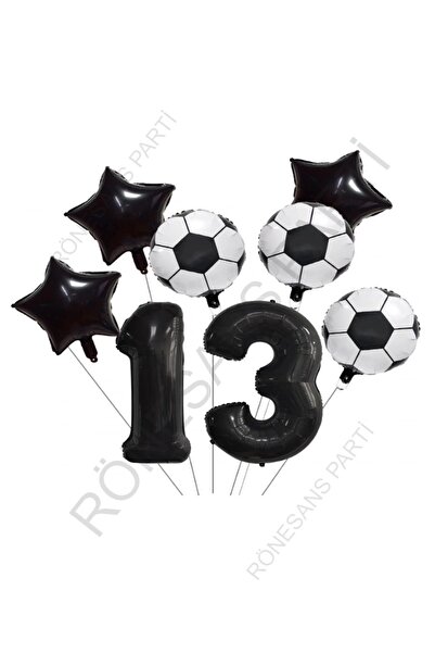 Generic Brand Star Number Football Ball Patterned Foil Balloon Set Age 13