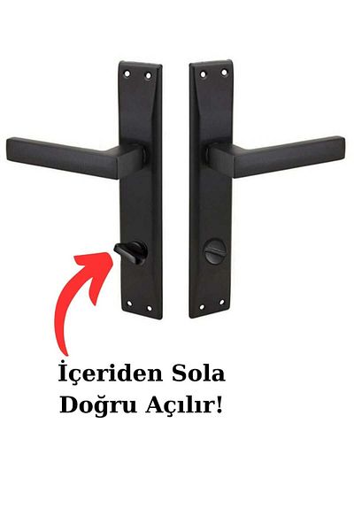 ARON OPENING FROM THE INTERIOR TO THE LEFT STAINLESS ELITE HANDLE MIRRORED MATTE BLACK DOOR HANDLE (BATHROOM - WC) LEFT