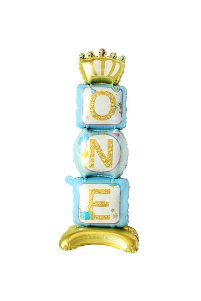 BEST PARTİ DOĞUM GÜNÜ PARTİ SÜSLERİ 1 Year Birthday Footed One Foil Balloon Blue 108*34 cm
