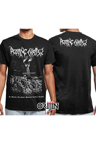 Orijin Tekstil Rotting Christ Front Back Printed Unisex Black T-shirt
