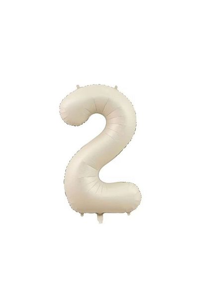 BEST PARTİ DOĞUM GÜNÜ PARTİ SÜSLERİ Sea Sand Beige Color Number Foil Balloon Age 2