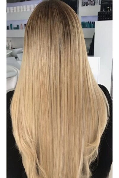 AKOLİFE Küllü Sarı Yarım Ay Postiş Set ( Yarım Ay + 2 Yan Çıt Çıt ) Isıya Dayanıklı Naturel Saç