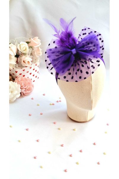 MİNİBİRİ Purple Tulle Baby Girl Birthday Special Day Crown
