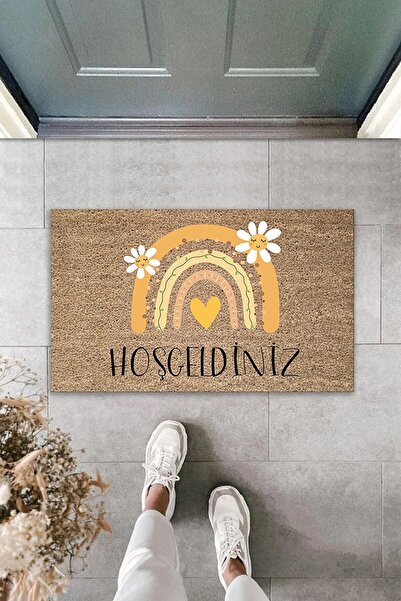 Pazarova Dijital Baskı Hoşgeldiniz Dekoratif Iç Ve Dış Kapı Önü Paspası K-7342