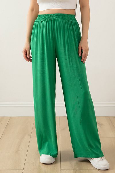 PULLIMM Elastic Waist Wide Leg Comfortable Fit Trousers 2081