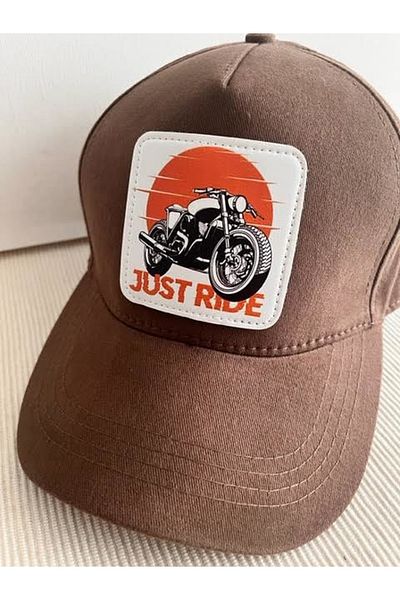 CosmoOutlet Just Ride Adjustable Unisex Brown Cap with Removable Logo