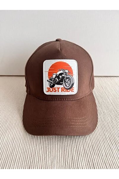 CosmoOutlet Just Ride Ρυθμιζόμενο Unisex καφέ καπέλο με αφαιρούμενο λογότυπο