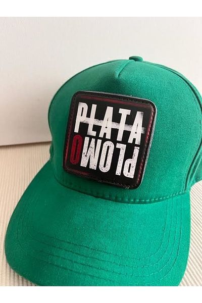 CosmoOutlet Plato Plomo Adjustable Unisex Emerald Green Hat with Removable Logo