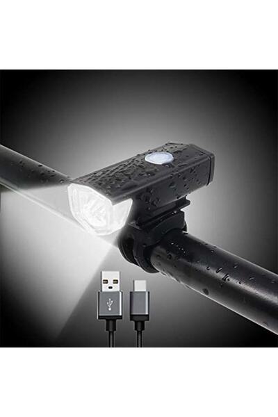 KocatepeBikeShop Su Geçirmez Usb Şarj Led Bisiklet Scooter Ön Far Lamba Işık Bisiklet Far BL-04
