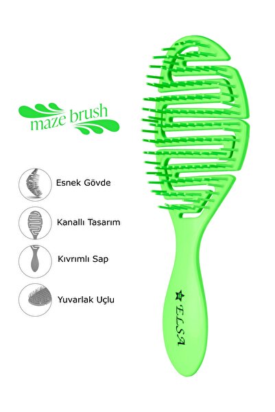 ELSA Επαγγελματική τρισδιάστατη βούρτσα μαλλιών (βούρτσα maze)