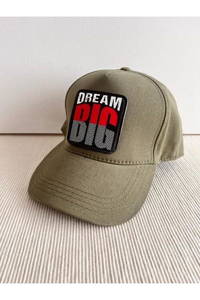 CosmoOutlet Dream Big Adjustable Unisex Khaki Hat with Removable Logo