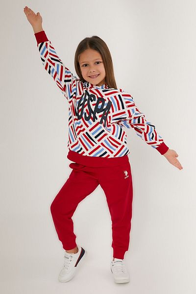 U.S. Polo Assn. ΒΑΣΗ. Σετ φόρμας για κορίτσια Polo Assn Glare White Red