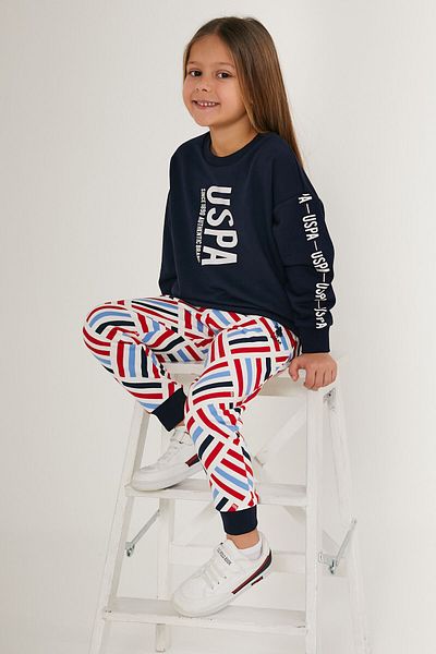 U.S. Polo Assn. ΒΑΣΗ. Σετ φόρμας για κορίτσια Polo Assn Navy Blue