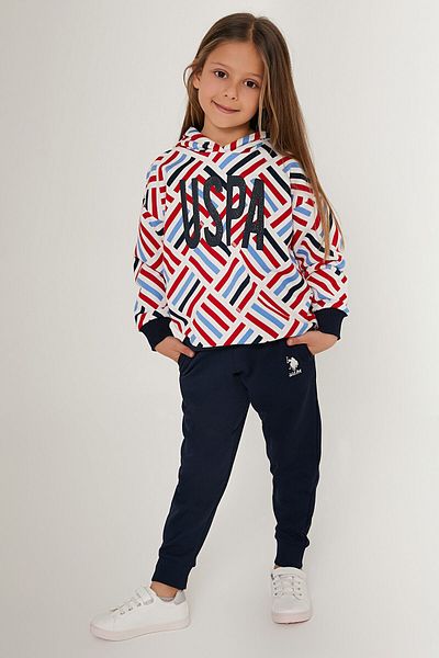 U.S. Polo Assn. ΒΑΣΗ. Σετ αθλητικής φόρμας Polo Assn Eventful White Navy Blue Girls