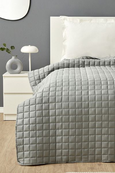 Karaca Home Satin Glass Paddle Quilt Double Size 140x200 cm Gray