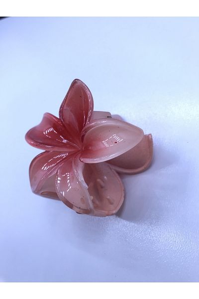 REYNA Shiny Acrylic Women's Peg - Pink Lotus Flower Patterned Buckle