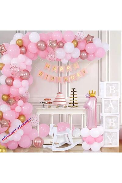 DÜVENCİ TİCARET ΡΟΖ ΠΟΛΥΤΕΛΕΣ ΣΕΤ ΑΛΥΣΙΔΑΣ ΜΠΑΛΟΝΙΩΝ ΓΙΑ ΓΕΝΕΘΛΙΑ 1 ΕΤΟΥΣ