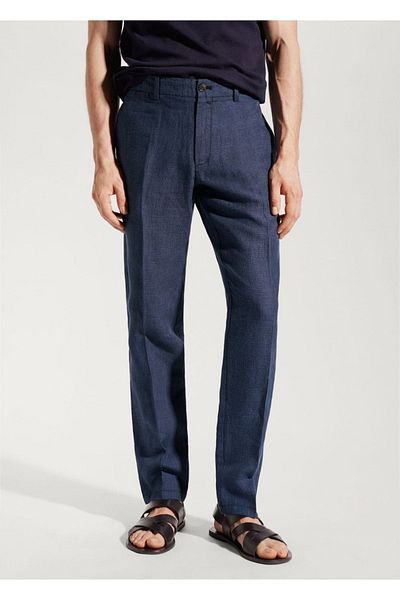 MANGO Man Παντελόνι Slim Fit 100% λινό