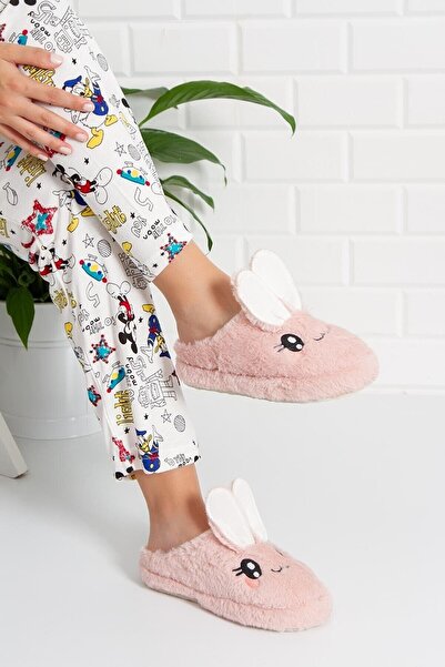 STOCON Rabbit Figured Women-Child Home Shoes Slippers Soundproof Sole Powder