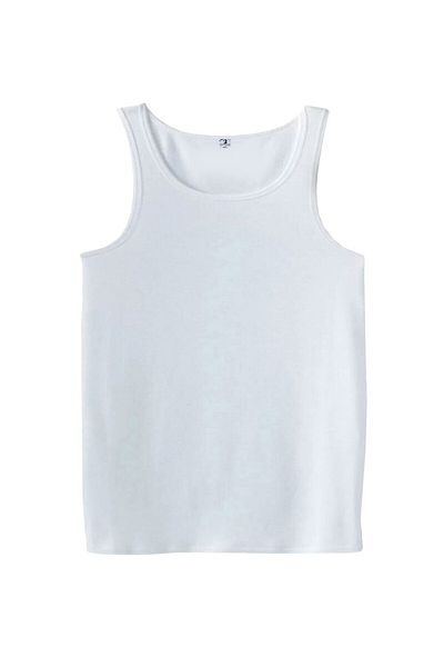 marufshop 5 Pieces Large Size Redzone Classic Cotton Tank White