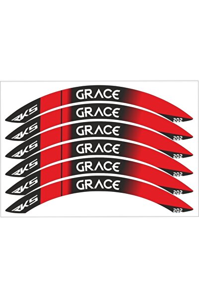 MOTOSEPETİM GRACE 202 Uyumlu  JANT KAPLAMA GRACE KIRMIZI JANT ŞERİDİ RKS STİCKER