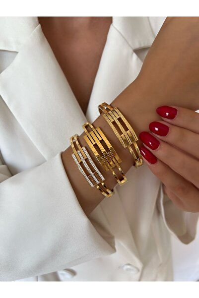 İSTLİV Çelik Kaburga Kelepçe Bileklik Kararmaz Sade