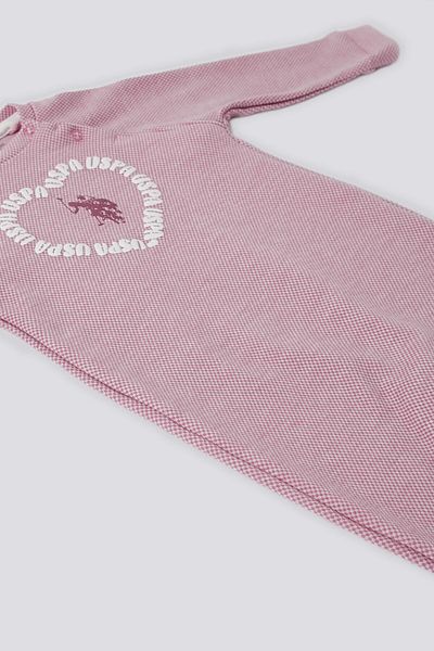 U.S. Polo Assn. بذلة أطفال من يو اس بولو أسن داستي روز بتفاصيل قلب أمامي
