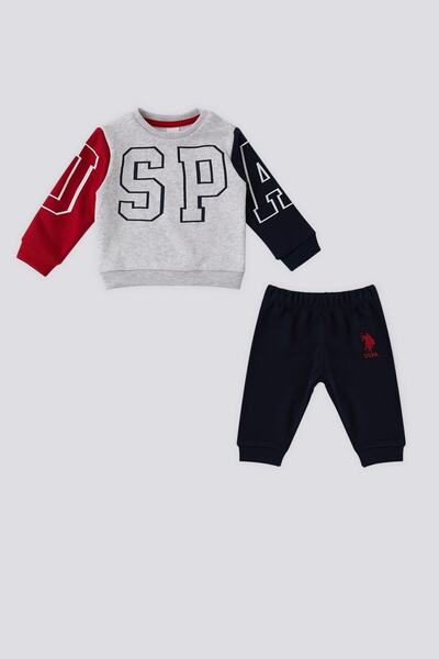 U.S. Polo Assn. طقم أطفال مكون من قطعتين من يو اس بولو اسن سنو ميلانج