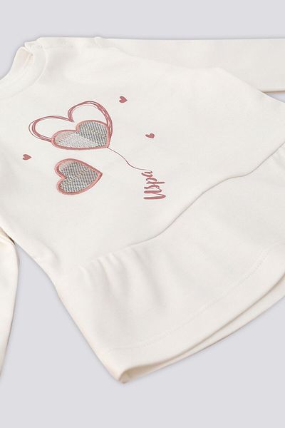 U.S. Polo Assn. U.S. Polo Assn Cream Heart Broderie Set de 2 copii