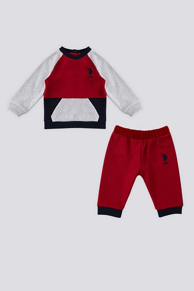 U.S. Polo Assn. U.S. Polo Assn Red Kangaroo Pocket Baby Set of 2
