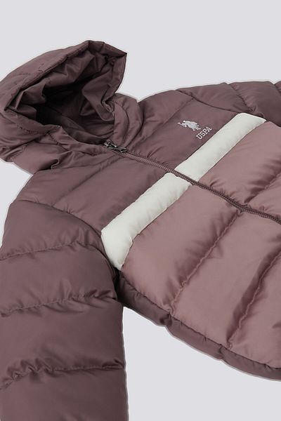 U.S. Polo Assn. Palton pentru bebeluși cu glugă în două culori, trandafir uscat