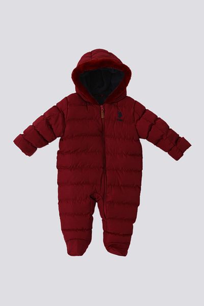 U.S. Polo Assn. U.S. Polo Assn Claret Red Fleece Inside Cosmonaut Baby Coat
