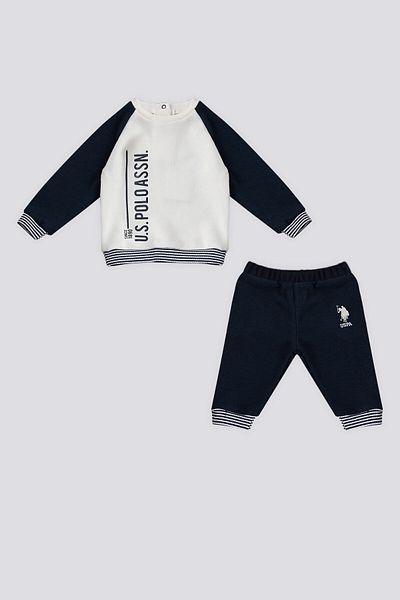 U.S. Polo Assn. Set de 2 copii cu detaliu în dungi crem
