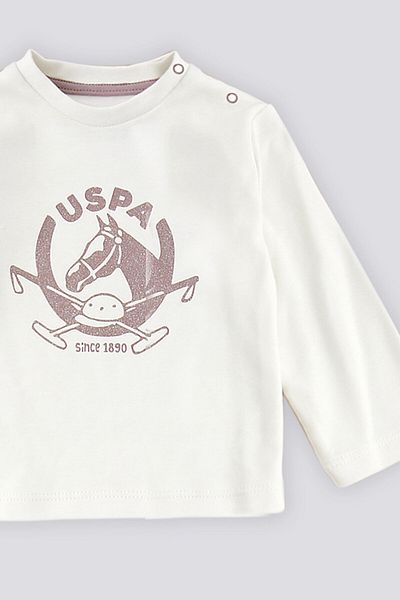 U.S. Polo Assn. BASE. Polo Assn Pink Printed Hooded Baby 3-Piece Set