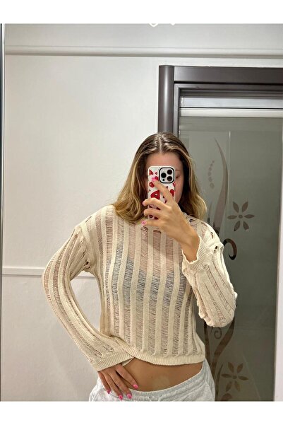 Touz Крем-колірний оверсайз трикотажний светр