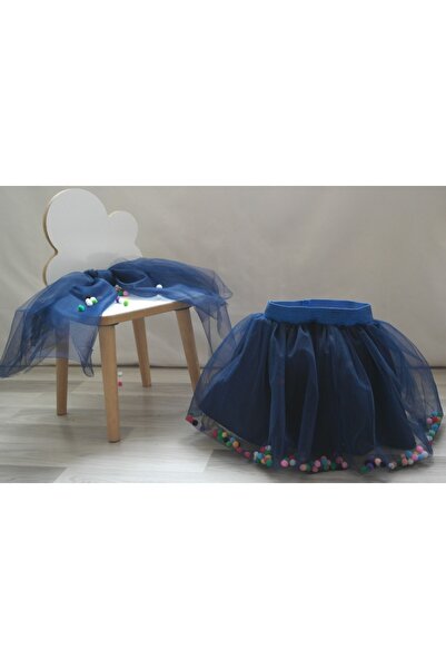 ETSE Handmade Kız Çocuğu Ponponlu Tül Tütü Etek