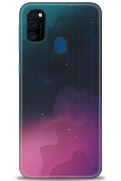 MRCİLETİSİM حافظة سامسونج جالاكسي M30S مطبوعة بدقة HD - سكاي + واقي شاشة كامل