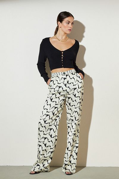 BROOKS BROTHERS Ecru Women's Trousers - Regular Waist, Regular Fit BBSP23FPT006