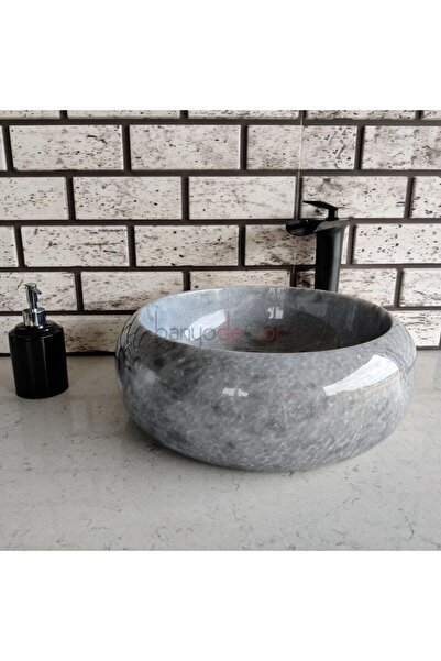 banyodecor Gri Teker Mermer Lavabo