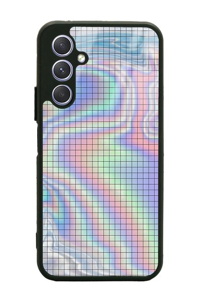 Spoyi Samsung A24 Neon Checkerboard Design Glossy Phone Case
