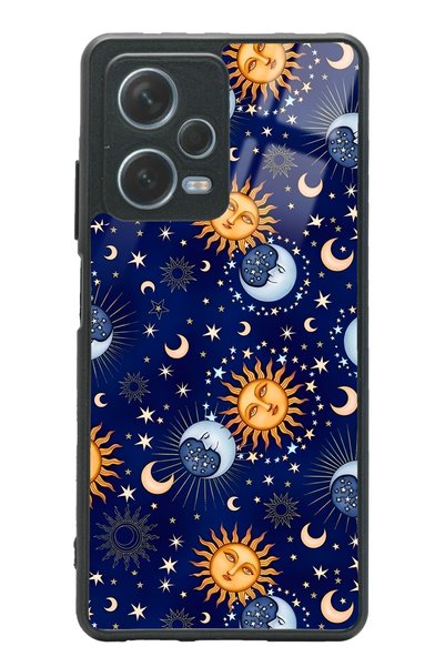 Spoyi Xiaomi Redmi Note 12 Pro 5g Moon Sun Pajama Design Glossy Phone Case