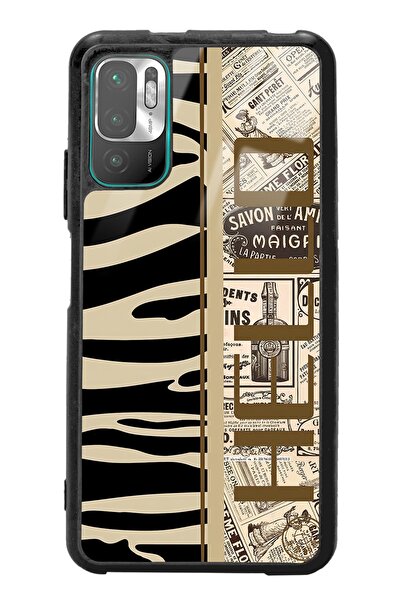 Spoyi Xiaomi Redmi Note 10 5g Zebra Gazete Tasarımlı Glossy Telefon Kılıfı