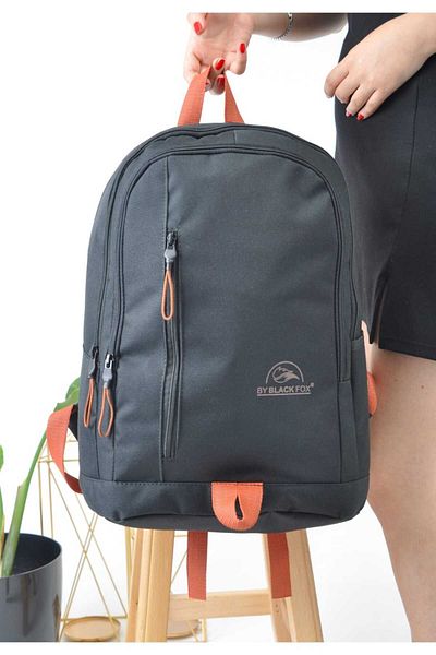 Sellini Bläck Large Size Waterproof Imperteks Fabric Unisex Black Backpack and School Bag 334