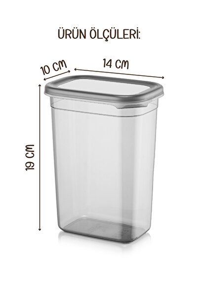 Vienev Etiketli 1500 ml 2li Peggy Dikdörtgen Deterjan Saklama Kabı Seti Antrasit