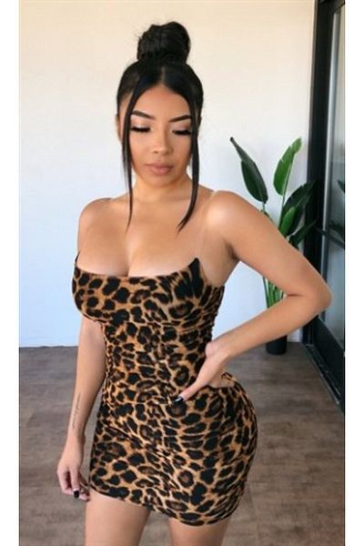 Secret Passion Lingerie Διαφανές μίνι φόρεμα με σχέδιο Leopard - Βραδινό φόρεμα