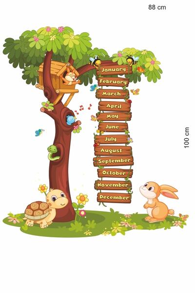 efekt reklam İngilizce Eğitici Orman ve Sevimli HayvanlarÇocuk Bebek Odası Du...