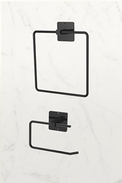 KARTEYA Yapışkanlı Kare Havluluk Havlu Askısı ve Tuvalet Wc Kağıtlık Pratik B...