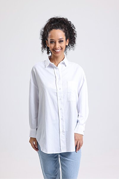 LEYLA STORE Klasik Beyaz Gömlek