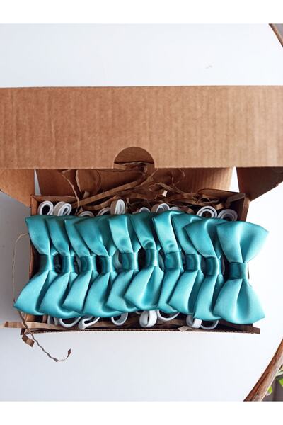 GallanD Aquagreen Children's Satin Birthday Wedding Special Day Practical Elastic Bow Tie 10 Pack